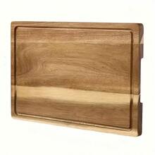 Reversible Wooden Cutting Board, Suitable For Kitchen Use, With Juice Groove, Large Durable Charcuterie Board For Meat, Fruit, Meat And Vegetables, Wooden Cutting Board For Vegetables And Cheese - Camel - View 10