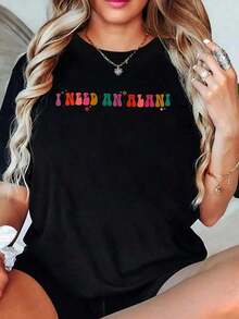 I Need A T-Shirt With The Phrase "Alani Quote" For Women. - màu đen - Xem 6