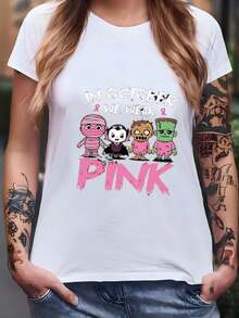 Women's Pink Sweatshirt "In October We Wear Pink", Breast Cancer Awareness T-Shirt, "I Am A Survivor" T-Shirt, Team Against Cancer T-Shirt, Motivational T-Shirt, Cancer Awareness T-Shirt. - 白色 - 查看 7