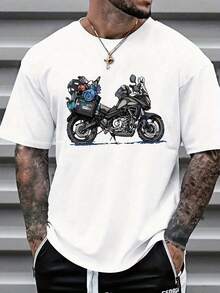 Fashionable Printed Short-Sleeved Shirt For Men - 白色 - 查看 7