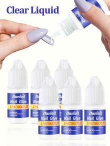 Dueloit 1pc/6pcs/10pcs/20pcs/40pcs Rhinestone Diamond Nail Glue, 3g Clear Long-Lasting Nail Glue, Nail Tip Glue, Nail Art Supplies - 無色 - 查看 1
