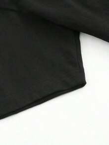 Women's Plus Size Black Oversized T-Shirt, Crew Neck, Short Sleeve, Machine Washable, Comfortable Fit For All Seasons, Unique Graphic Design T-Shirt, Casual Short Sleeve T-Shirt, Women's Graphic Tees, Summer T-Shirts, Elegant Blouses For Ladies - 黑色 - 查看 5
