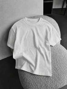 OVDY Unisex Oversized Casual Loose T-Shirt, Suitable For Street, Commute, Home Wear - White - View 1