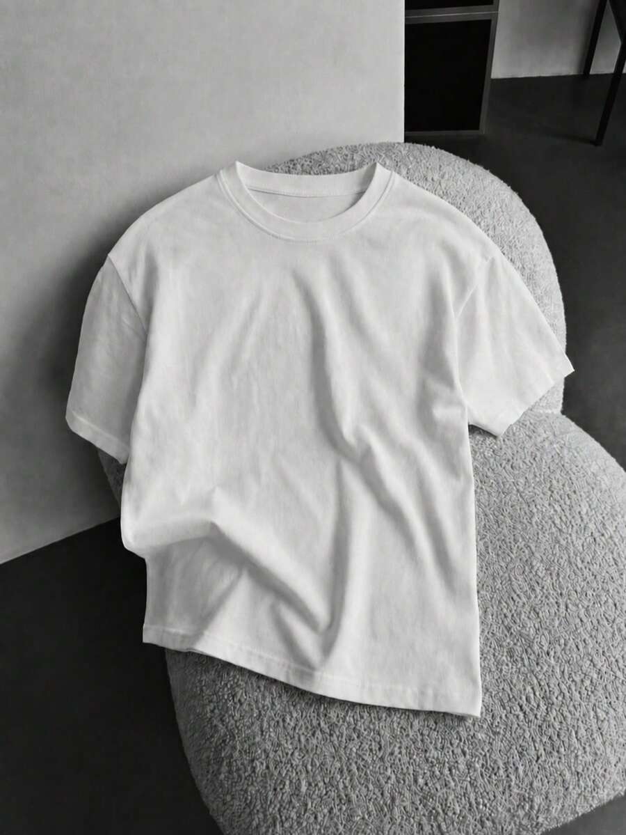 OVDY Unisex Oversized Casual Loose T-Shirt, Suitable For Street, Commute, Home Wear - White - View 1