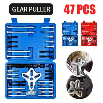 PORIYA 47pcs Harmonic Balancer Kit Set Gear Puller Pulley Steering Wheel Removal Tool