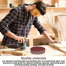 30pcs 150mm/6inch 6-Hole Hook & Loop Sanding Discs, Random Assorted Grits 60/80/100/120/150/180/240/320/400/600 For Orbital Sander - Red - View 5