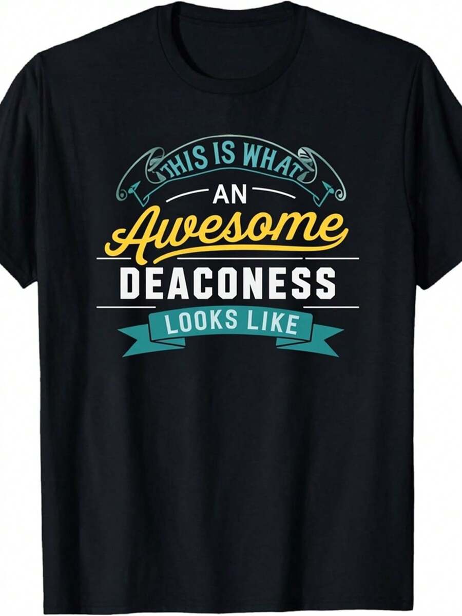 Women's Casual Christmas Gift T-Shirt With Flat 2D Print "This Is What An Amazing Housewife Looks Like", 100% Pure Cotton, Short Sleeve, Round Neck, Regular Fit, Suitable For All Seasons, Knitted Fabric, 180 Grams. - 黑色 - 查看 1