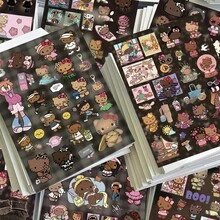 SANRIO 8张黑色皮革Hello Kitty贴纸，甜美酷炫风格三丽鸥手账剪贴簿防水贴纸 - 彩色 - 查看 6