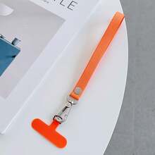 1pc Wide Flat Phone Lanyard, Colorful Wrist Strap, Anti-Lost Braided Keychain, Minimalist Solid Color - Multicolor - View 10