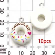 10/24 chiếc mặt dây chuyền hình bánh donut bằng nhựa, mặt dây chuyền hình bánh donut dễ thương kiểu Kawaii, phụ kiện trang sức DIY cho vòng tay, vòng cổ, bông tai, đồ dùng thủ công 19x23mm - mặt dây chuyền - Xem 10