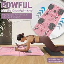 Máquina de entrenamiento multifuncional para el hogar, equipo de ejercicio completo para entrenar abdomen, brazos, piernas y glúteos, ideal para hacer planchas, flexiones y ejercicios de resistencia en casa, incluye accesorios para rutinas variadas, apta para principiantes y usuarios avanzados - Rosa - Ver 2