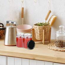 Glass Jam Jar Set With Airtight Lids And Labels - Perfect For Homemade Jam, Preserves And Honey 240/350ml Red - Red - View 4