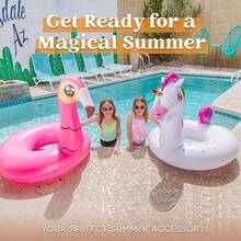 JOYIN 2 Piezas Flamenco Piscina Unicornio Flotador-diversión Playa Flotador, Inflable Piscina Tubo Fiesta Juguetes, Verano Piscina Playa Flotador - rosa prpura Pink Purple - Ver 8
