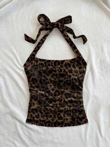 Set de 2 tops de mujer con cuello halter, espalda descubierta y estampado floral fruncido - Multicolor 2 - Ver 6