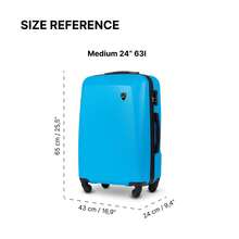 W WINGS 20"、24"、28" ABS+ 硬殼行李箱套裝 | 密碼鎖、伸縮手把、360°旋轉輪，適用於度假與商務旅行 - 藍色 - 查看 5