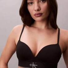 Calvin Klein Graphic Monogram Microfiber Stretch High Waist Bikini QF8705 - 黑色 - 查看 3