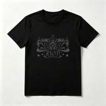 Escudo Real Playera de Algodón Negro con Estrellas Vintage - Negro - Ver 1