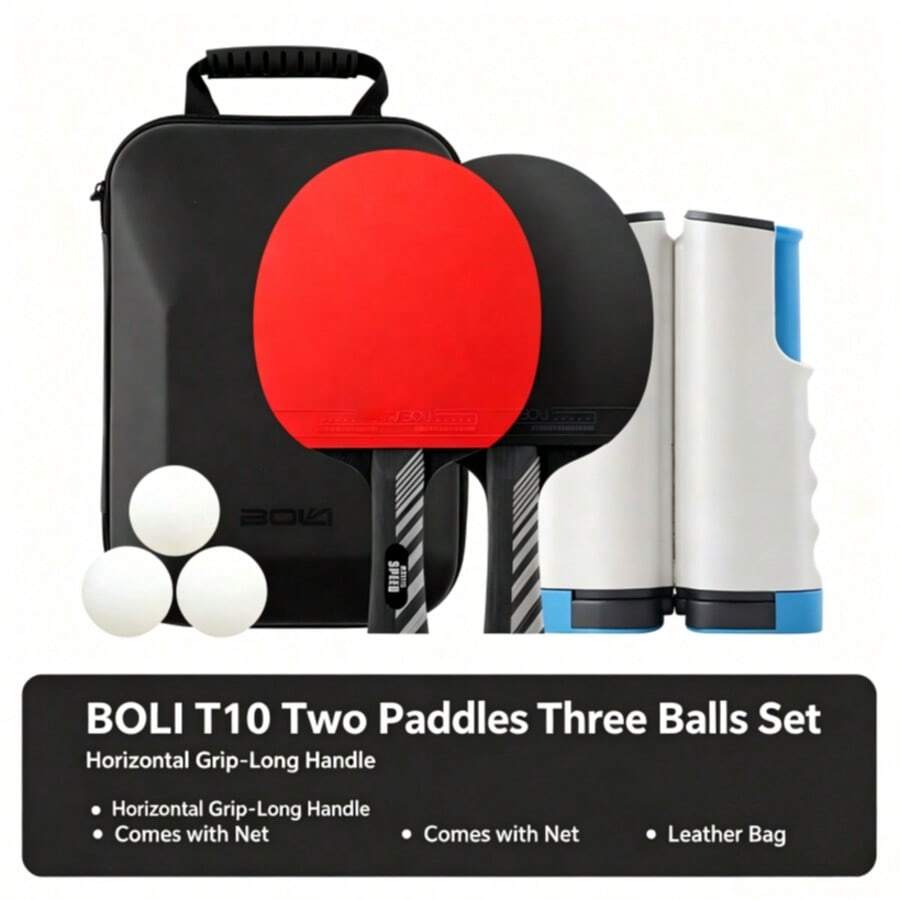 Portable Table Tennis Complete Set For 2 Players, Ping Pong Kit With Retractable Net, 2 Paddles, 3 Balls & Storage Carry Bag, Easy Assembly Indoor Outdoor Family Party Game Entertainment Kit
