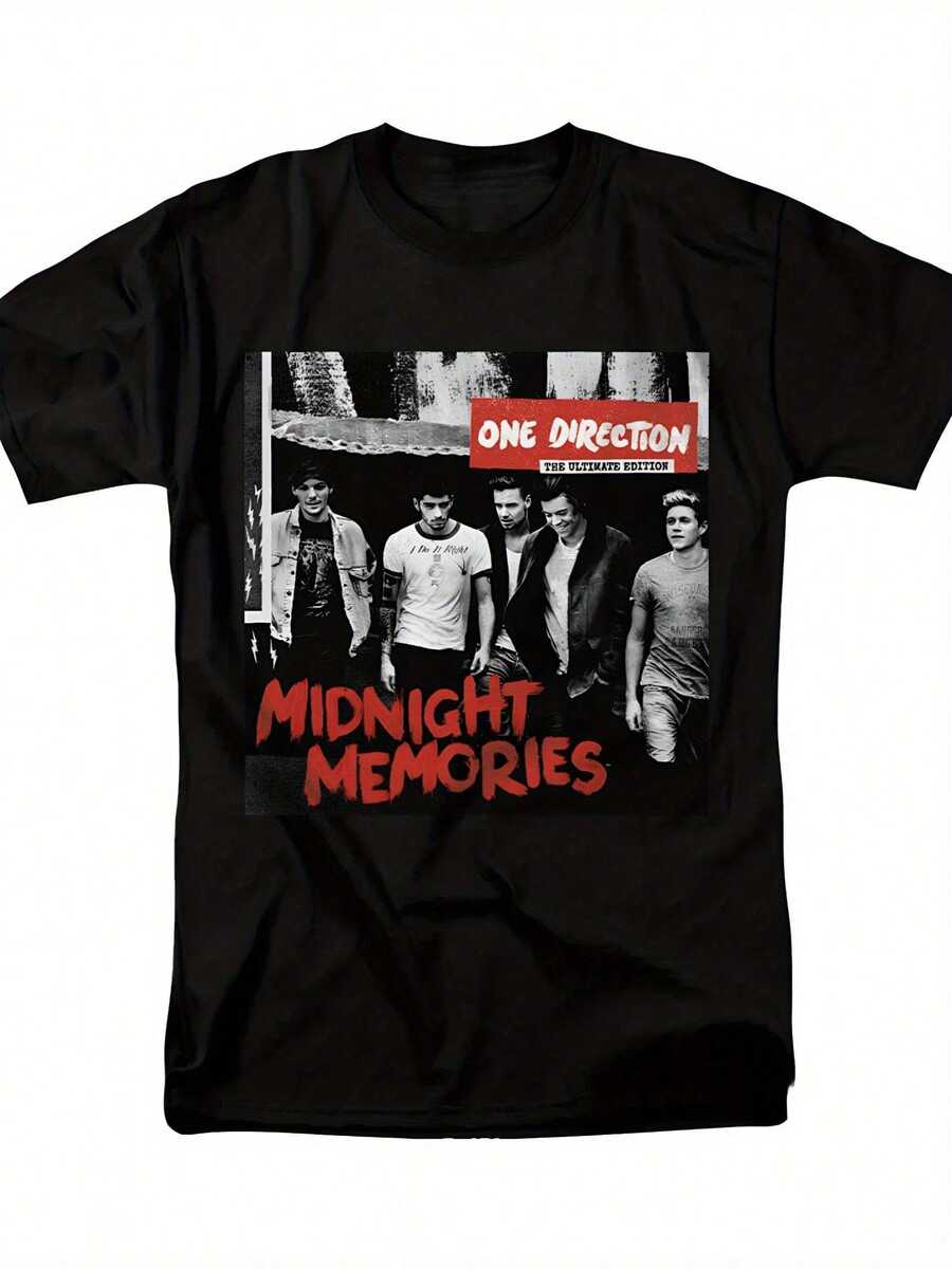 T-shirt de concert à manches courtes, ample et confortable en coton, style décontracté pour toutes les saisons, adapté aux rassemblements quotidiens et aux soirées. - Noir - Voir 1