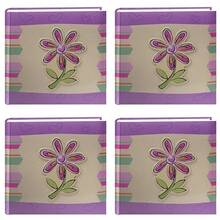 Pioneer Photo Albums 200-Pocket 3-D Striped Flower Applique Cover Photo Album, 4 by 6-Inch - Púrpura - Ver 1