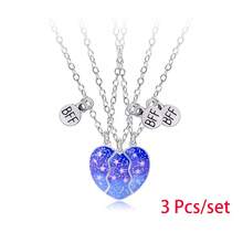 Bộ 3 mặt dây chuyền hình trái tim nhiều màu sắc dành cho nữ, thích hợp đeo đi học, hàng ngày, trang sức tình bạn, dây chuyền áo len, dây chuyền xương đòn, quà tặng cho bạn thân, dây chuyền đôi, quà tặng cho bạn bè tốt. - Một cỡ - Xem 10