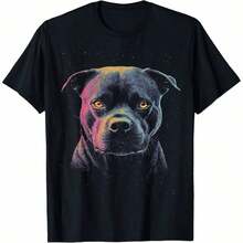1 Piece Of Vintage Schnauzer Print T-Shirt For All Seasons, 100% Cotton, Single-Sided Print, Round Neck, Short Sleeve, Unisex, Base Layer, 180g Cotton. - 顏色 5 - 查看 1
