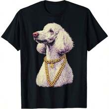 1 Piece Of Vintage Schnauzer Print T-Shirt For All Seasons, 100% Cotton, Single-Sided Print, Round Neck, Short Sleeve, Unisex, Base Layer, 180g Cotton. - 顏色 2 - 查看 7
