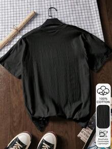 Women's Loose-Fitting T-Shirt With A Round Neck And Exquisite Print. Soft And Breathable Fabric, Comfortable To Wear, And Short Sleeves. Casual And Relaxed Fit, Versatile Style. Made From High-Quality 100% Pure Cotton (200 G). - 黑色 - 查看 2