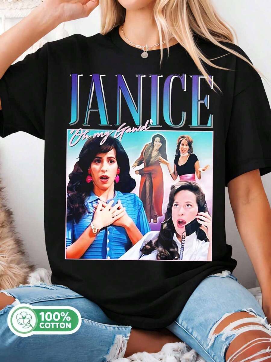 /Janice Oh My God Friends Retro Sitcom Tee, Black Cotton T-Shirt - Black - View 1