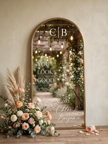 Customized Mirror Sticker Wedding Decor - Wedding Signage Decor DIY Wedding Stickers - Mirror Sticker "Welcome To The Wedding" - Customized Mirror Letter Sticker Decals - Just Married - Wedding Marriage Decor/Modern Wedding Welcome Sign/Personalized Newlyweds Name And Date/Mirror Sticker - Bridal Shower - Multicolor - View 3