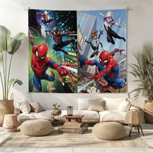 1pc Classic Anime S Pider-Man Multiverse Assembly Tapestry Miles Morales Ghost Spider Gwen Web Slinging City Skyline Living Room Bedroom Headboard Wall Hanging Decor Boys Room Gaming Room Game Room Scene Layout Anime Fans Birthday Party Gathering Photography Background Dorm Aesthetic Art Wall Hanging Table Backdrop - Nhiều màu - Xem 2