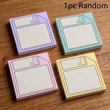 1pc Random/4pcs Cute Retro Floppy Disk Design Sticky Note Pads,Suitable For Office Desk, Office School Planner Journal Supplies, - one-size - View 8