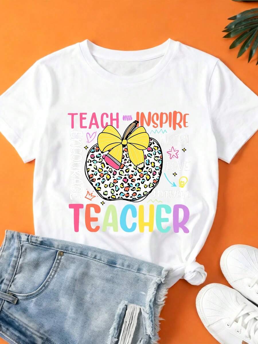 Fashionable Women's T-Shirt, 100% Cotton | Soft And Comfortable For Summer | An Ideal Choice For Family Outings And Corporate Team-Building Activities | Happy Last Day Of Design | The Perfect Back-To-School Gift - 白色 - 查看 1