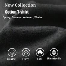 Easter Women's Summer Casual T-Shirt Remera Mandalorian Baby (Negra),Men's T-Shirt, Comfortable Short Sleeve Round Neck T-Shirt, Casual Outdoor Men's Short Sleeve Top, Summer,All Sizes Available,Family Matching Outfits Suitable For Outdoor Casual Wear In Summer - màu đen - Xem 4