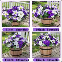 Artificial Purple-White Gerbera Daisy Decor, Artificial Flowers For Outdoors, Realistic Fake Flowers Petunias UV Resistant Silk Morning Glory Faux Plants For Outdoor Planters Balcony Yard Window Box Porch Garden Home Outside Decor - Multicolor - View 11