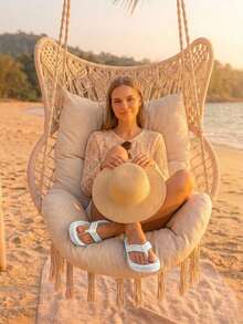 Women's Cloud Flip-Flops With 3 Braids And A Comfortable And Soft Cloud Platform For Everyday Wear - trắng - Xem 4
