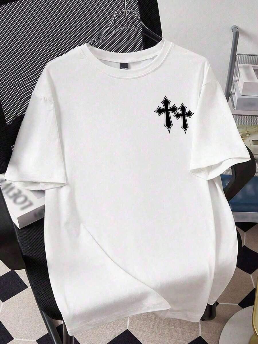 Men's Short-Sleeved, Crew-Neck T-Shirt. Casual Style With Modern And Comfortable Prints. For Men And Women, Couple Style, Short-Sleeved T-Shirt With Print. - 酒紅色 - 查看 1