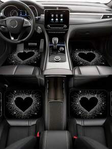 Decorative Printed Car Trunk Mat (2D Flat) - A Must-Have For Travel. Compatible With Various Car Models, It's An Indispensable Decorative Accessory For Your Vehicle. Featuring A Creative Heart-Shaped Print. - A - View 10