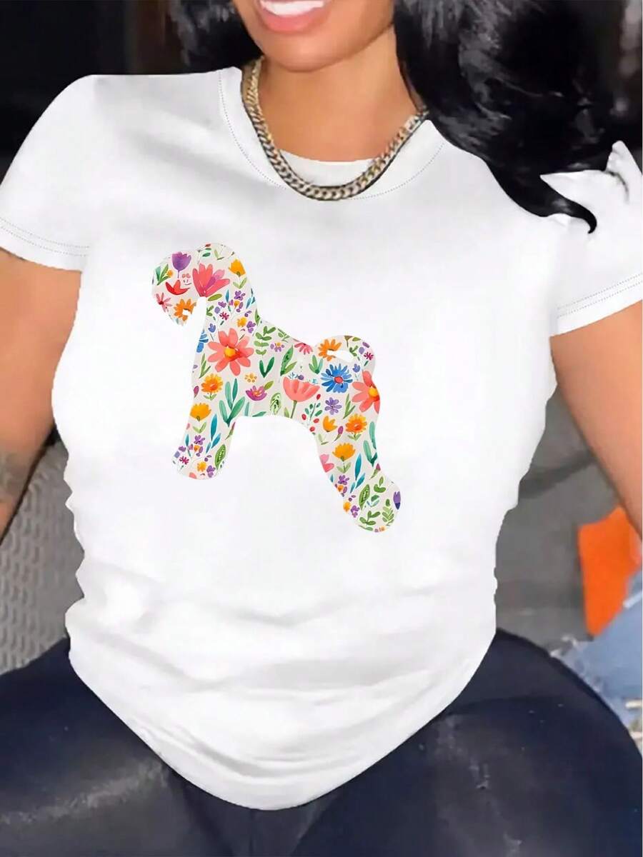 1 camiseta casual de manga corta para mujer, 100% algodón grueso - cuello redondo cómodo, suave y bonita, 180g 100% algodón. - Blanco - Ver 1