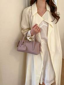 Women's Pillow Handbag, Fashionable Minimalist Elegant Large Capacity Shoulder Bag, Pink - Pink - View 8