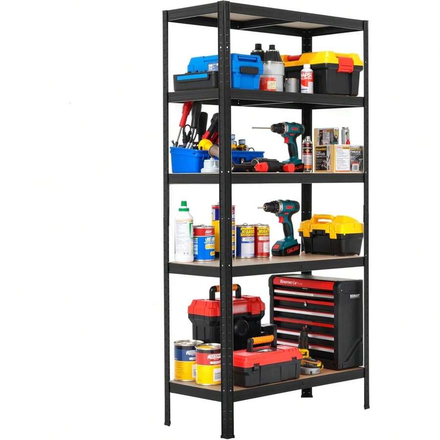 Metal Warehouse Shelving Unit 2In1 5-Tier Garage 180X90X40Cm 750Kg - 1 - View 1