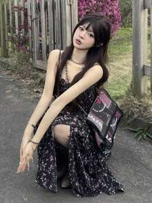 Women Long Dresses - Black - View 2