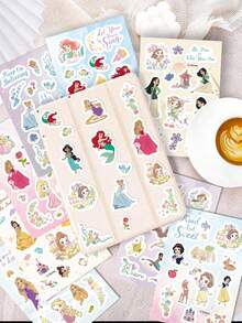 Disney | 8 Tờ Hình Dán Công Chúa Disney Dễ Thương Belle, Ariel, Rapunzel Dùng Cho Sổ Nhật Ký, Sổ Lưu Niệm, Sổ Kế Hoạch, Máy Tính, Bình Nước, Ốp Điện Thoại, Hoàn Hảo Cho Quà Sinh Nhật, Quà Tặng Tiệc, Phần Thưởng Học Tập, Văn Phòng Phẩm, Thiệp Chúc Mừng Ngày Lễ, Đồ Dùng Học Tập Tự Làm, Trang Trí Kỷ Niệm Tốt Nghiệp - 1 Set - Xem 2