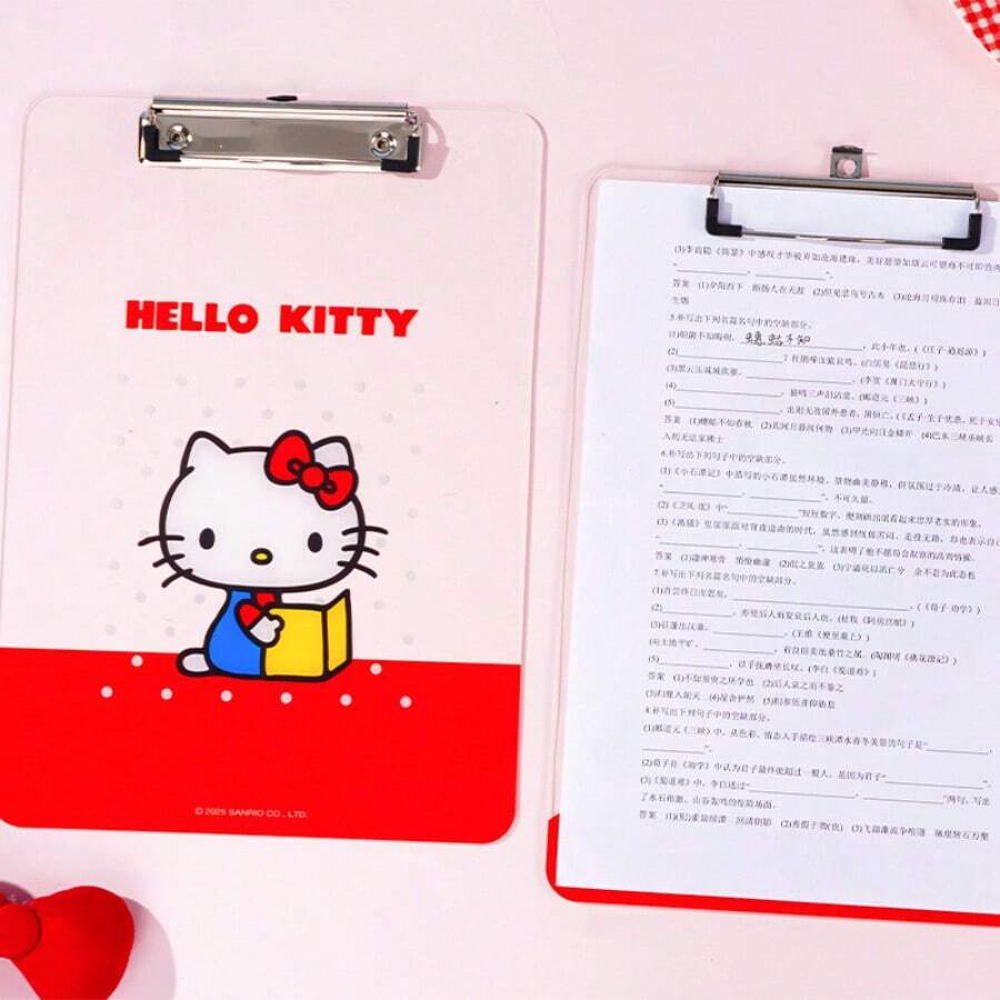 Sanrio Hello Kitty Clipboard, Writing Board, Acrylic Clipboard, A4 Folder Board, Cute Cartoon Style - Multicolor - View 1