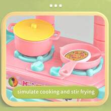 Mini Toy Kitchen Set For Kids, Pretend Play Kitchen Set With Utensils, Role Play Set, Gift For Boys And Girls - Pink - View 4