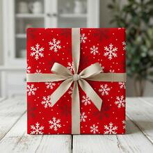5m Roll Christmas Snowflake Pattern Double-Sided Wrapping Paper, 43cm X 500cm, Thickened Gift Wrapping Paper For DIY, Suitable For Christmas Gifts And Holiday Gifts - Snowflake Deer - 5m - View 6