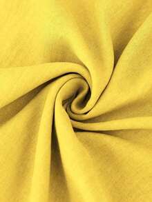 Vestido casual de talla grande para mujer con cinturón de unicolor - Amarillo - Ver 5
