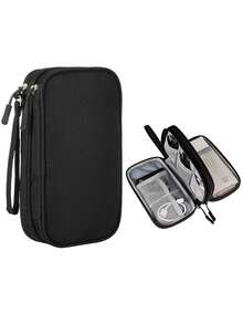 1 buah Tas Penyimpanan Aksesori Digital Dua Lapis, Tas Penyimpanan Elektronik untuk Perjalanan, Organizer Kabel Data Universal, Cocok untuk Tas Penyimpanan Ponsel, Organizer Kabel Data, Dompet Koin, Tas Penyimpanan Perhiasan dengan Kompartemen, Cocok untuk Power Bank, Mouse, Charger, Kabel Data, Hard Drive Mobile, Casing Pelindung, Tas Penyimpanan, Tas Earphone untuk Perjalanan - MultiWarna - View 14