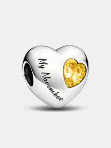 1pc Fashion Heart Moon Charm Beads Suitable For Women's Bracelet DIY Jewelry Making And Daily Matching Decoration Girls Decor - Love Month - View 14