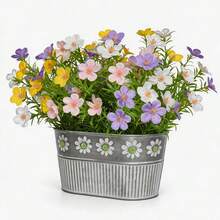 Euuztu Artificial Potted Gypsophila's Breath Plants, Greenery Plant Arrangements In Rustic Rectangular Pot Table Centerpiece, 1-Pack - Hoa baby's breath - Xem 1
